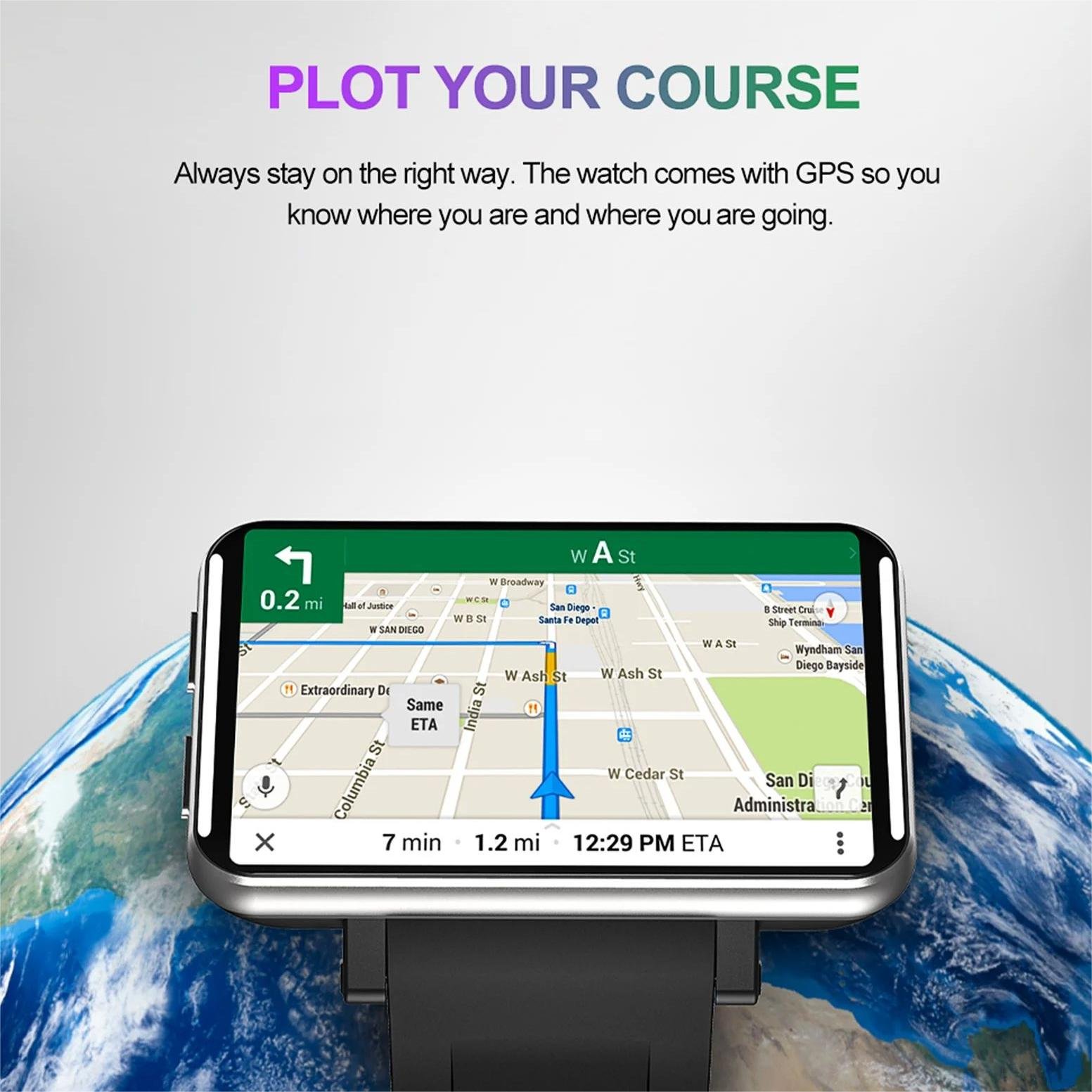 4G LTE Android Smartwatch 2.86 " Touch Screen 3GB 32GB With Camera GPS Health Monitoring DM100 Smart Watch